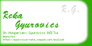 reka gyurovics business card